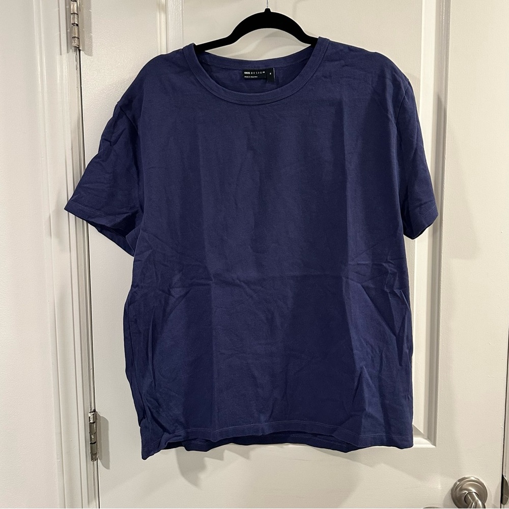 ASOS Design Relaxed Heavyweight Crewneck Short Sleeve Tee in Navy